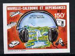 New Caledonia 1987 Nature Protection Against Noise (Waterfall, Motorbike, TV, etc) imperf from limited printing unmounted mint, SG 806, stamps on , stamps on  stamps on waterfalls, stamps on  stamps on  tv , stamps on  stamps on motorbikes     radio