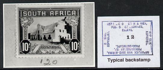 South Africa 1926-27 issue B&W photograph of original 10s pictorial essay inscribed in English, approximately twice stamp-size. Official photograph from the original artwork held by the Government Printer in Pretoria with authority handstamp on the back, one of only 30 produced., stamps on , stamps on  stamps on , stamps on  stamps on  kg5 , stamps on  stamps on 