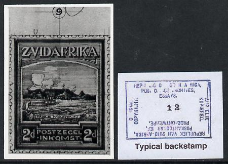 South Africa 1926-27 issue Public Works Dept B&W photograph of original 2d Pictorial essay inscribed in Afrikaans, approximately twice stamp-size. Official photograph fro..., stamps on , stamps on  kg5 , stamps on 