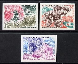 Mali 1972 Charles Perraults Fairy Tales imperf set of 3 from limited printing unmounted mint as SG 330-32, stamps on fairy tales, stamps on 