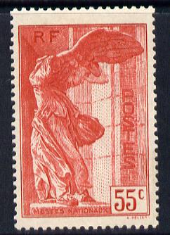 France 1937 National Museums 55c scarlet lightly mounted mint SG 587, stamps on museums, stamps on 