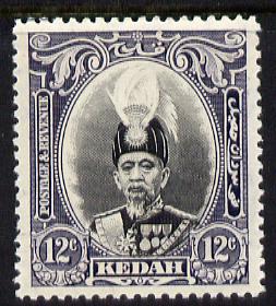 Malaya - Kedah 1937 Sultan 12c black & violet fine mounted mint SG 61, stamps on , stamps on  stamps on , stamps on  stamps on  kg6 , stamps on  stamps on  kg5 , stamps on  stamps on 