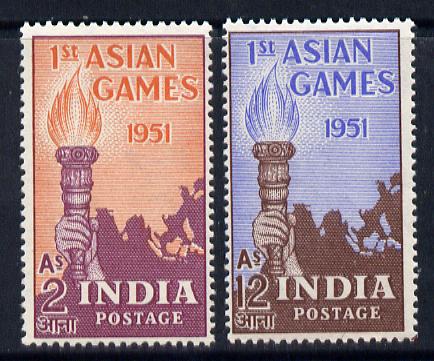 India 1951 First Asian Games set of 2 unmounted mint SG 335-6, stamps on , stamps on  stamps on , stamps on  stamps on  kg6 , stamps on  stamps on sport