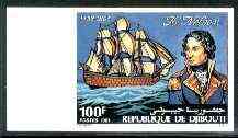 Djibouti 1981 Admiral Nelson Commemoration set of 2 imperf from limited printing, as SG 818-19*, stamps on ships    personalities    nelson