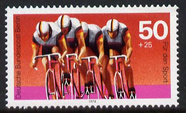 Germany - West Berlin 1978 Sport Promotion - Cycling 50pf unmounted mint SG B551, stamps on sport, stamps on bicycles