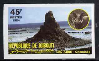 Djibouti 1984 Lake Abbe 45f (from Landscapes set) imperf from limited printing, as SG 918*, stamps on , stamps on  stamps on lakes