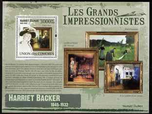 Comoro Islands 2009 Impressionists - Harriet Backer perf s/sheet unmounted mint, stamps on , stamps on  stamps on personalities, stamps on  stamps on arts, stamps on  stamps on impressionists, stamps on  stamps on 