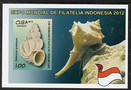 Cuba 2012 Sea Shells imperf m/sheet unmounted mint , stamps on , stamps on  stamps on marine life, stamps on  stamps on shells