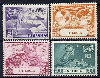 St Lucia 1949 KG6 75th Anniversary of Universal Postal Union set of 4 unmounted mint, SG 160-63, stamps on , stamps on  kg6 , stamps on  upu , stamps on 