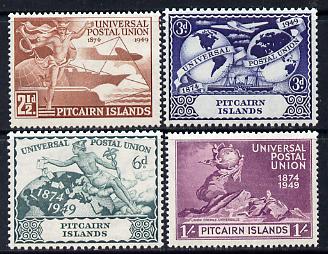 Pitcairn Islands 1949 KG6 75th Anniversary of Universal Postal Union set of 4 unmounted mint, SG 13-16, stamps on , stamps on  stamps on , stamps on  stamps on  kg6 , stamps on  stamps on  upu , stamps on  stamps on 