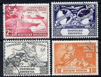 Northern Rhodesia 1949 KG6 75th Anniversary of Universal Postal Union set of 4 fine cds used, SG 50-53, stamps on , stamps on  stamps on , stamps on  stamps on  kg6 , stamps on  stamps on  upu , stamps on  stamps on 