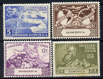 Dominica 1949 KG6 75th Anniversary of Universal Postal Union set of 4 unmounted mint, SG114-17, stamps on , stamps on  stamps on , stamps on  stamps on  kg6 , stamps on  stamps on  upu , stamps on  stamps on 