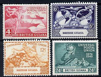 British Guiana 1949 KG6 75th Anniversary of Universal Postal Union set of 4 unmounted mint, SG 324-7, stamps on , stamps on  stamps on , stamps on  stamps on  kg6 , stamps on  stamps on  upu , stamps on  stamps on 