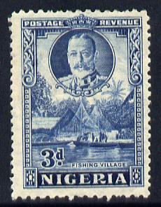 Nigeria 1936 KG5 Pictorial 3d blue mounted mint, SG 38, stamps on , stamps on  kg5 , stamps on fishing