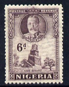 Nigeria 1936 KG5 Pictorial 6d dull violet mounted mint, SG 40