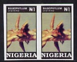 Nigeria 1993 Orchids 1n superb unmounted mint imperf pair as SG 664var, stamps on flowers  orchids