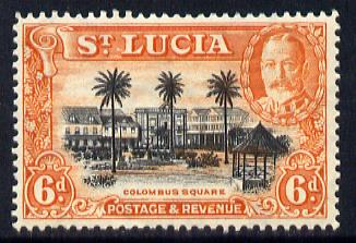 St Lucia 1936 KG5 Pictorial 6d black & orange unmounted mint, SG 120, stamps on , stamps on  stamps on , stamps on  stamps on  kg5 , stamps on  stamps on columbus