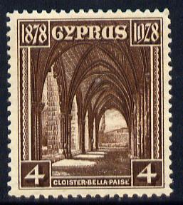 Cyprus 1928 KG5 50th Anniversary 4pi deep brown mounted mint SG127, stamps on , stamps on  stamps on , stamps on  stamps on  kg5 , stamps on  stamps on abbeys