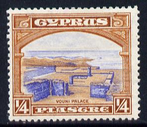 Cyprus 1934 KG5 Pictorial 1/4pi ultramarine & orange-brown mounted mint SG 133, stamps on , stamps on  kg5 , stamps on ruins