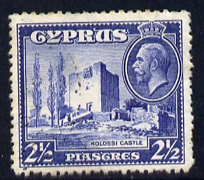 Cyprus 1934 KG5 Pictorial 2.5pi ultramarine mounted mint SG 138, stamps on , stamps on  kg5 , stamps on castles