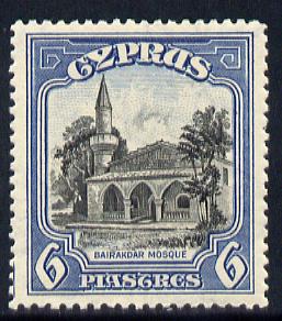 Cyprus 1934 KG5 Pictorial 6pi black & blue mounted mint SG 140, stamps on , stamps on  stamps on , stamps on  stamps on  kg5 , stamps on  stamps on mosques