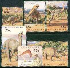 Australia 1993 Prehistoric Animals complete set of 6 unmounted mint, SG 1423-28, stamps on , stamps on  stamps on dinosaurs, stamps on  stamps on ferns