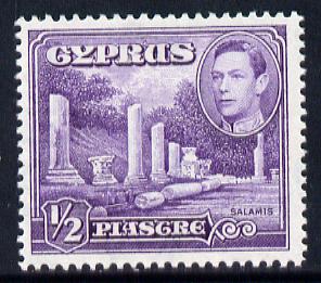 Cyprus 1938-51 KG6 Marble Forum 1/2pi violet mounted mint, SG 152a