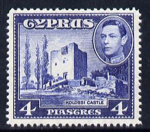 Cyprus 1938-51 KG6 Kolossi Castle 4pi ultramarine mounted mint, SG 156b, stamps on , stamps on  stamps on , stamps on  stamps on  kg6 , stamps on  stamps on castles