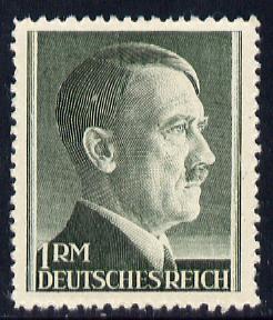 Germany 1942-44 Adolf Hitler 1m bottle green P12.5 unmounted mint, SG 799, stamps on , stamps on  stamps on personalities, stamps on  stamps on hitler, stamps on  stamps on  ww2 , stamps on  stamps on   , stamps on  stamps on dictators.