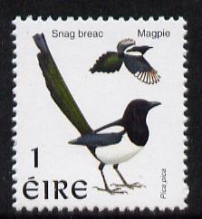 Ireland 1997-2000 Birds - Magpie 1p unmounted mint SG 1031, stamps on , stamps on  stamps on birds, stamps on  stamps on magpie