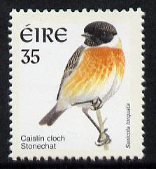 Ireland 1997-2000 Birds - Stonechat 35p with phosphor frame unmounted mint SG 1054p, stamps on birds, stamps on stonechat
