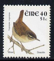 Ireland 2001 Birds Dual Currency - Wren 40p/51c unmounted mint SG 1427, stamps on birds, stamps on wren