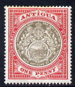 Antigua 1903-07 Crown CC Badge 1d grey-black & rose-red mounted mint SG 32, stamps on , stamps on  ke7 , stamps on badge, stamps on 