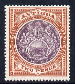 Antigua 1903-07 Crown CC Badge 2d dull purple & brown mounted mint SG 33, stamps on , stamps on  stamps on , stamps on  stamps on  ke7 , stamps on  stamps on badge, stamps on  stamps on 