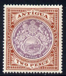 Antigua 1908-17 MCA Badge 2d dull purple & brown mounted mint SG 45, stamps on , stamps on  kg5 , stamps on badge, stamps on 