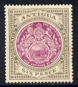 Antigua 1908-17 MCA Badge 6d purple & drab mounted mint SG 48, stamps on , stamps on  stamps on , stamps on  stamps on  kg5 , stamps on  stamps on badge, stamps on  stamps on 