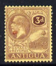 Antigua 1921-29 KG5 MCA 3d purple on pale yellow mounted mint SG 55, stamps on , stamps on  stamps on , stamps on  stamps on  kg5 , stamps on  stamps on 