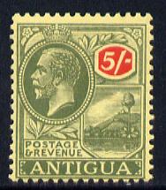 Antigua 1921-29 KG5 MCA 5s green & red on pale yellow mounted mint SG 60, stamps on , stamps on  kg5 , stamps on 