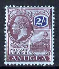Antigua 1921-29 KG5 Script CA 2s purple & blue on blue mounted mint SG 77, stamps on , stamps on  kg5 , stamps on 