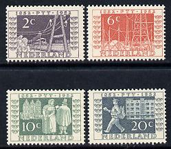 Netherlands 1952 Stamp & Telegraph Centenaries set of 4 unmounted mint SG 754-7, stamps on stamp centenary, stamps on telegraphs