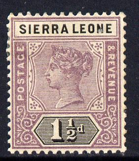 Sierra Leone 1896-97 QV Key Plate Crown CA 1.5d mauve & black mounted mint SG 43, stamps on , stamps on  qv , stamps on 