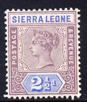 Sierra Leone 1896-97 QV Key Plate Crown CA 2.5d mauve & ultramarine mounted mint SG 45, stamps on , stamps on  stamps on , stamps on  stamps on  qv , stamps on  stamps on 