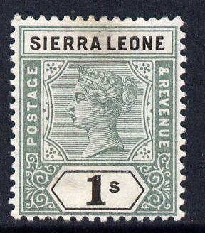 Sierra Leone 1896-97 QV Key Plate Crown CA 1d black & green mounted mint SG 50, stamps on , stamps on  qv , stamps on 