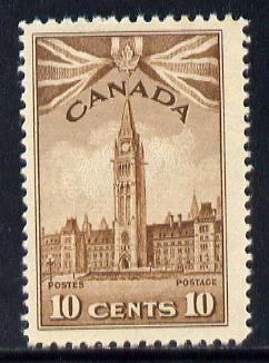 Canada 1942-48 KG6 War Effort 10c Parliament Building unmounted mint SG 383, stamps on buildings  constitutions, stamps on  kg6 , stamps on  ww2 , stamps on parliament