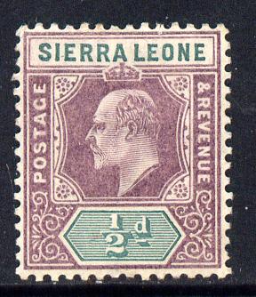 Sierra Leone 1903 KE7 Crown CA 1/2d purple & green mounted mint SG 73, stamps on , stamps on  stamps on , stamps on  stamps on  ke7 , stamps on  stamps on 