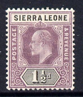 Sierra Leone 1903 KE7 Crown CA 1.5d purple & black mounted mint SG 75, stamps on , stamps on  ke7 , stamps on 