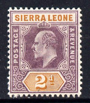 Sierra Leone 1903 KE7 Crown CA 2d purple & brown-orange mounted mint SG 76, stamps on , stamps on  ke7 , stamps on 