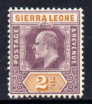 Sierra Leone 1903 KE7 Crown CA 2d purple & brown-orange mounted mint SG 76, stamps on , stamps on  stamps on , stamps on  stamps on  ke7 , stamps on  stamps on 