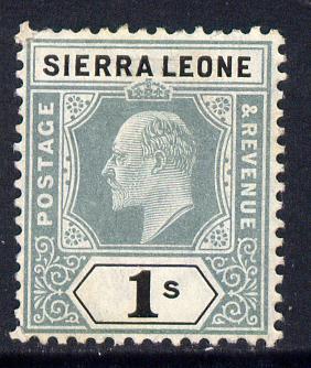Sierra Leone 1904-05 KE7 MCA 1s green & black mounted mint SG 95, stamps on , stamps on  stamps on , stamps on  stamps on  ke7 , stamps on  stamps on 