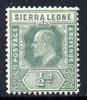 Sierra Leone 1907-12 KE7 MCA 1/2d green mounted mint SG 99, stamps on , stamps on  ke7 , stamps on 